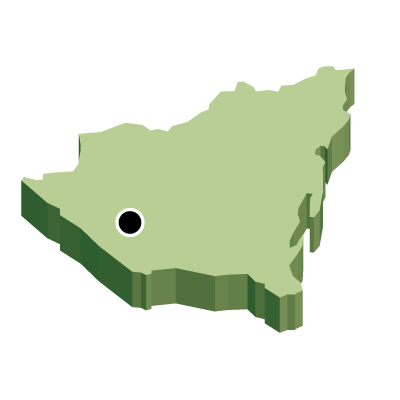 ニカラグア共和国無料フリーイラスト｜首都・立体(緑)